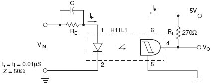 Everlight H11L1 switching time test circuit